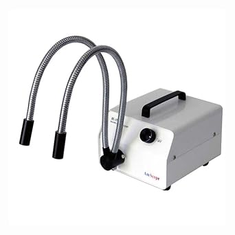 AmScope HL150-AY 150W Fiber Optic Dual Gooseneck Microscope Light