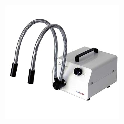 AmScope HL150-AY 150W Fiber Optic Dual Gooseneck Microscope Light