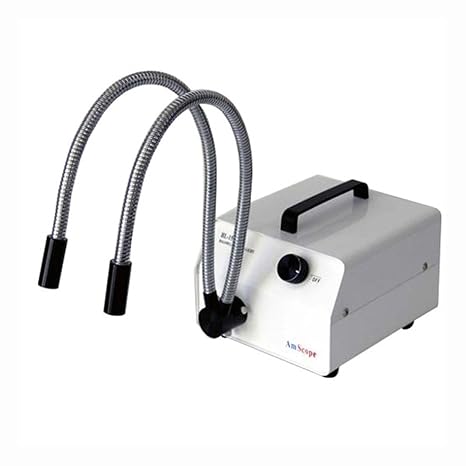 AmScope HL150-AY 150W Fiber Optic Dual Gooseneck Microscope Light