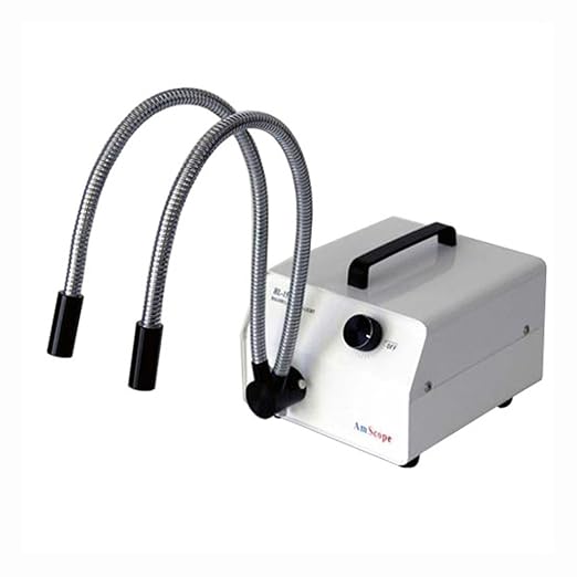 AmScope HL150-AY 150W Fiber Optic Dual Gooseneck Microscope Light