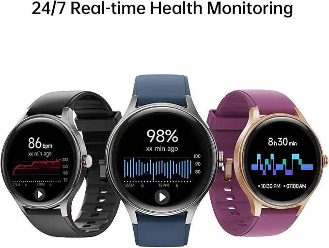 Smart Watch for Men,1.57inch AMOLED Touchscreen Fitness Watch for iPhone & Android,Heart Rate/Sp02/Sleep Monitor,110+ Sport Modes IP68 Waterproof Bluetooth Calls,2 Bands (Blue, 1.57)