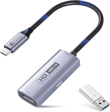 Guermok 4K USB3.0 HDMI Capture Card with PD 100W, 2K@30FPS or 1080P@60FPS