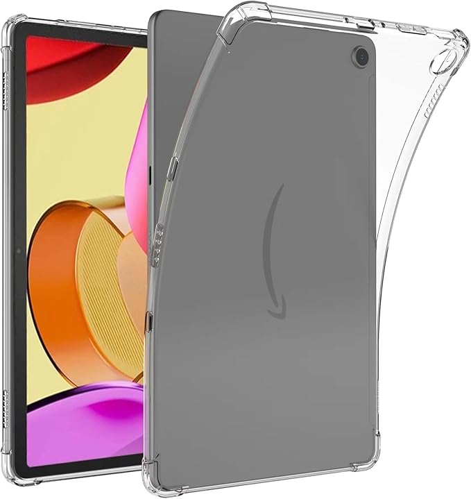 Dteck for Amazon Fire Max 11 Clear Tablet Cover 11" (13th Generation) 2023 Release, Durable Soft Silicone Transparent Back Cover with 1 Stylus Pen, Lightweight Slim Fit Thin TPU Rubber Case, Clear