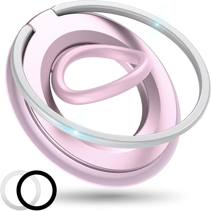 [2025 Upgrade] Magnetic Phone Grip for MagSafe, 360° Rotation Phone Ring Grip Stand, Finger Kickstand Two-Sided Magnet Compatible with iPhone 17/16/15/14/13/12/11 Pro/Max MagSafe Accessories