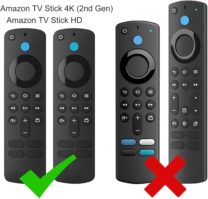 LEFXMOPHY Case Cover for TV Stick HD / 4K 2nd (2024 Model) with AI-Powered, Wi-Fi 6 Voice Remote Control Case Blue Silicone Sleeve with Lanyard