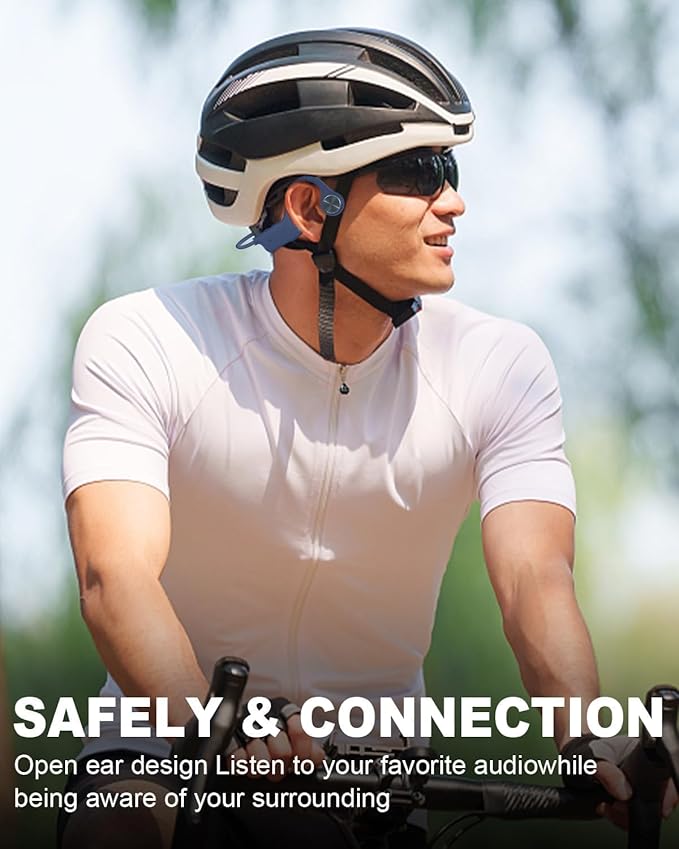 SANOTO Bone Conduction Headphones Bluetooth 5.3, Open Ear Headphones Wireless Bluetooth with 8 Hours Playtime Long Battery Life,IPX5 Waterproof Sports Headphones for Running, Cycling, Training