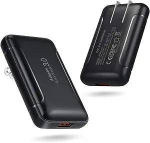 Eversame Ultra Slim Flat Portable USB Wall Charger Plug, 2 Pack Black