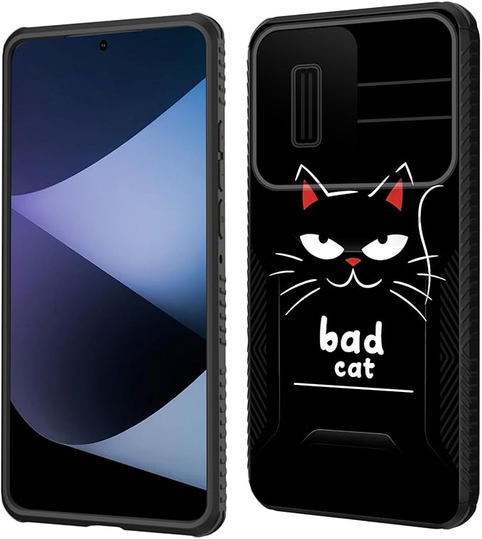 for Galaxy A36 5G/A56 5G Case Built in Slide Camera Lens Cover,Heavy Duty Shockproof Protection Dual Layer Case for Samsung Galaxy A36 5G/A56 5G 6.7" 2025,Funny Cat