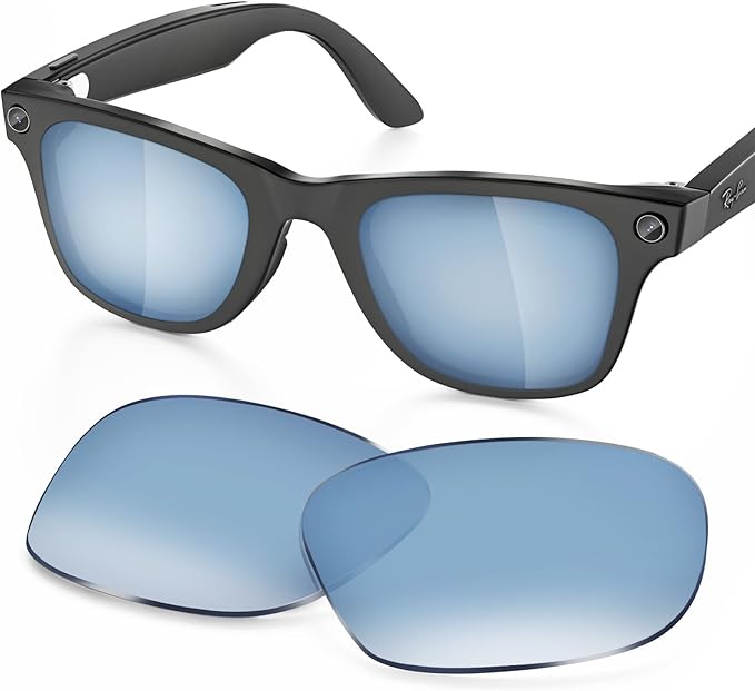 Replacement Lenses Compatible with Ray-Ban Meta Wayfarer RW4006 50mm Smart Glasses for Women Men-Non/Polarized Lenses