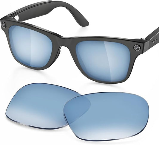 Replacement Lenses Compatible with Ray-Ban Meta Wayfarer RW4006 50mm Smart Glasses for Women Men-Non/Polarized Lenses