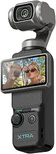 Xtra Muse, Vlogging Camera with 1'' CMOS & 4K/120fps Videos, Pocket Camera with 3-Axis Gimbal Stabilizer, Fast Focusing, Face/Object Tracking, Digital Video Camera for Photography, Digital Camera
