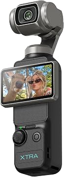 Xtra Muse, Vlogging Camera with 1'' CMOS & 4K/120fps Videos, Pocket Camera with 3-Axis Gimbal Stabilizer, Fast Focusing, Face/Object Tracking, Digital Video Camera for Photography, Digital Camera