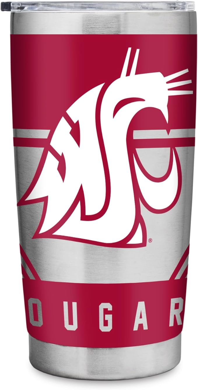 Rico Industries NCAA 20oz Stainless Steel Tumbler with Lid - Great For Coffee, Tea, Water or Cocktails