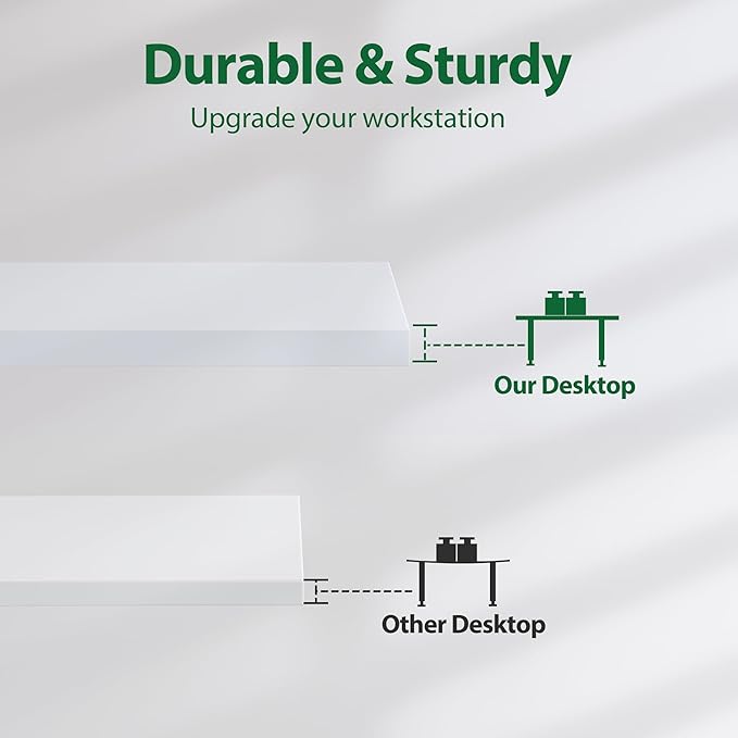 Agilestic Electric Standing Desk, Large 63 x 24 Inches Height Adjustable Desk, Sit Stand up Desk for Work Office Home, Splice Board, White