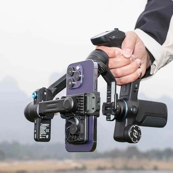 FeiyuTech SCORP MINI-3 Combo AI Tracking Camera Gimbal,All-in-One 3-Axis Stabilizer with Vertical Shooting,Bluetooth&Cable Control,Max 4.41 lbs,for Sony Canon Nikon Panasonic Fujifilm DJI GoPro iPhone