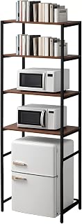 Colingmill 4 Tier Black Mini Fridge Stand with Storage for Dorm, Over Mini Fridge Multipurpose Storage Shelf Rack Standing Organizer for College Rooms Kitchen Pantry, Home, and Offices, Coffee - Image 1