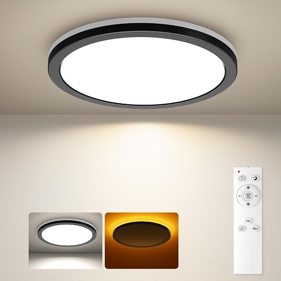 Matane 8.7in Flush Mount Ceiling Light Fixture with Remote 1800LM Wired