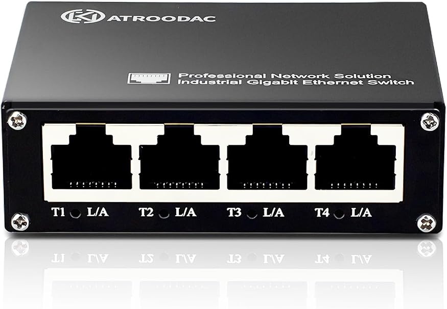 Mini 5 Port Gigabit Ethernet Switch, USB-C Powered, Plug & Play