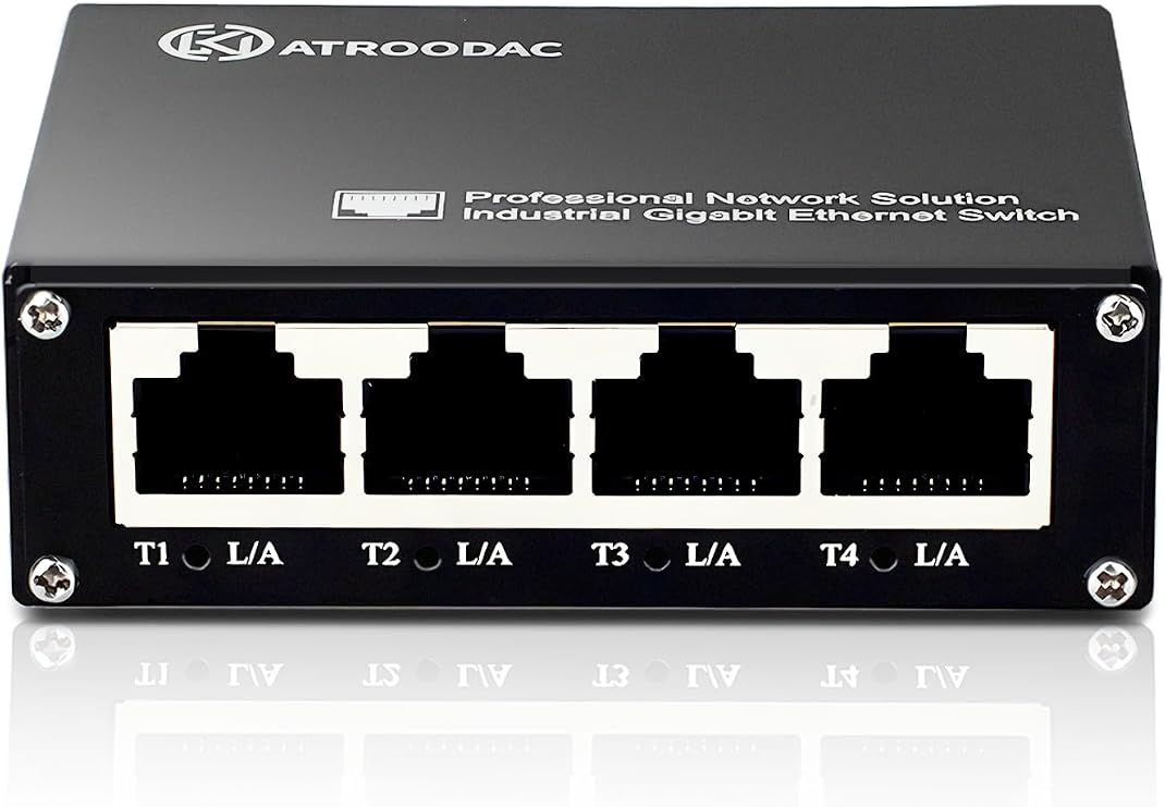 Mini 5 Port Gigabit Ethernet Switch, USB-C Powered, Plug & Play