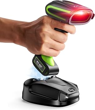 Eyoyo 2D QR Industrial Barcode Scanner with Wireless Charging Stand