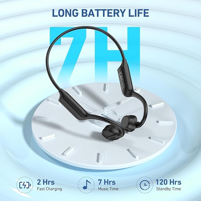 Bone Conduction Open Ear Headphones Earbuds Bluetooth Wireless IPX5 Waterproof Headset for Sports Running Gym Cycling Lightweight Bone Conducting Earphones