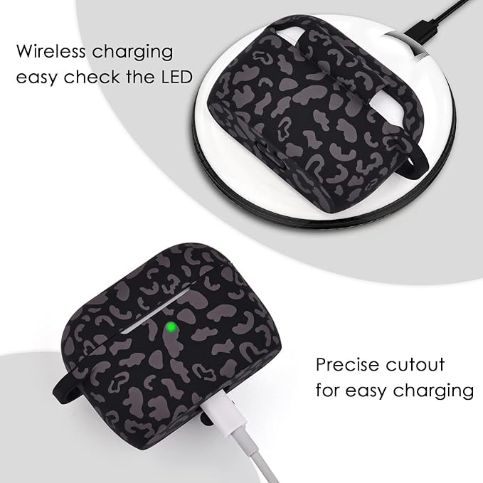 Case for Airpods 3 (2021), Filoto Silicone Airpod 3rd Generation Case Cover with Bracelet Keychain, Cute Protective Case for Apple Air Pod 3 Wireless Charging Case Women(Dark Leopard)