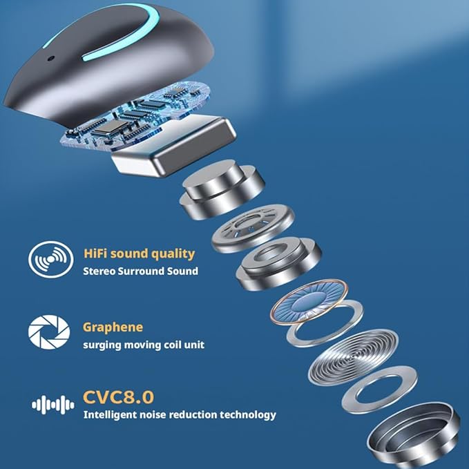 Open-Ear Wireless Headphones Bluetooth Clip On Mini Earbuds Charging Case Ear Buds Sports Bone Conduction Earphones for Workout Driving Walking (Orange)
