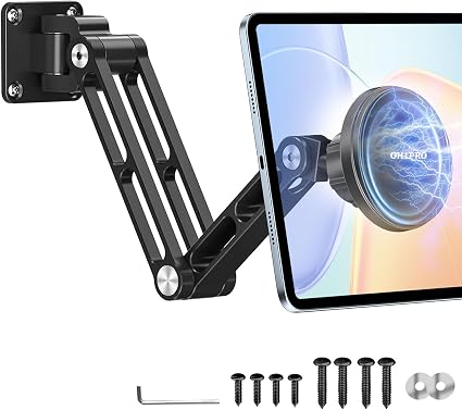 OHLPRO Magnetic iPad Wall Mount Tablet Holder, Heavy Duty Aluminum Dual Arm