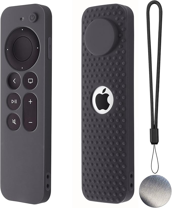 Silicone Remote Case for Apple TV 4K 2nd Gen 2021 Siri Remote Anti-Slip Durable Silicone Cover Magnetic Protective Sleeve Shockproof Remote Case(Dark Grey)