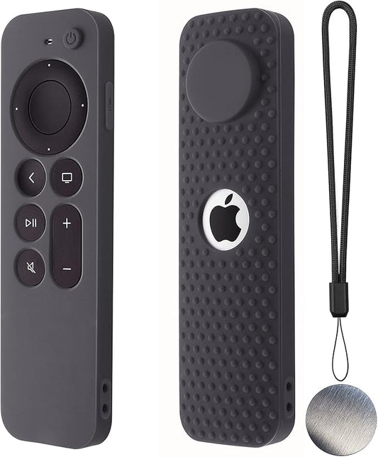 Silicone Remote Case for Apple TV 4K 2nd Gen 2021 Siri Remote Anti-Slip Durable Silicone Cover Magnetic Protective Sleeve Shockproof Remote Case(Dark Grey)