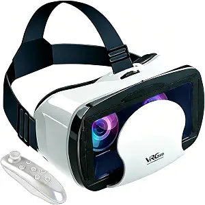 Virtual Reality Headset for Phone with Controller, 3D VR Glasses Adjustable VR Virtual Reality Goggles, Compatible 5.0-7.0 inch for iPhone & Android, for Movies Games(Black