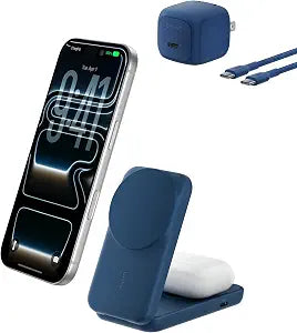 Belkin Qi2.2 25W Wireless 2 in 1 Foldable Fast Charging Station + USB C
