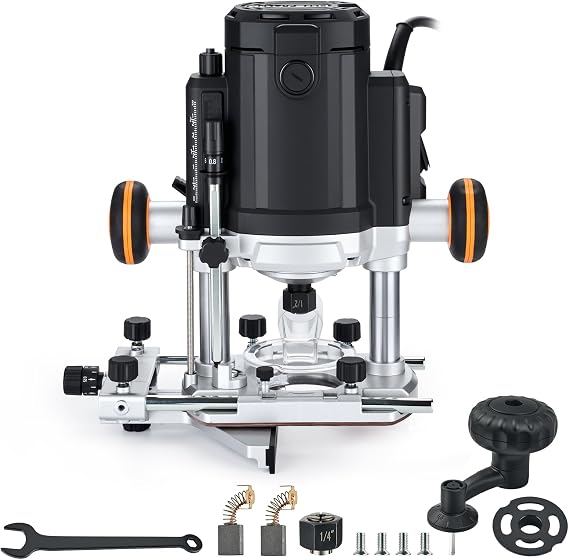 RT-004 Plunge Router, 3.25HP/2400W, 1/2" and 1/4" Collet