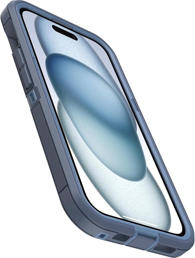 OtterBox iPhone 15, iPhone 14 & iPhone 13 (Only) - Defender Series XT Case - Baby Blue Jeans (Blue) - Screenless - Rugged - Lanyard Attachment - Microbial Defense Protection - Non-Retail Packaging