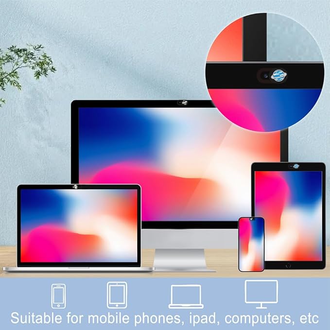6Pcs 6 Styles Alien Spaceship Cute Laptop Camera Cover Privacy Guard Accessories, 0.04 Inch Thin Camera Privacy Blocker for Laptop Desktop Computer Tablet Notebook Mini PC Home Office Use