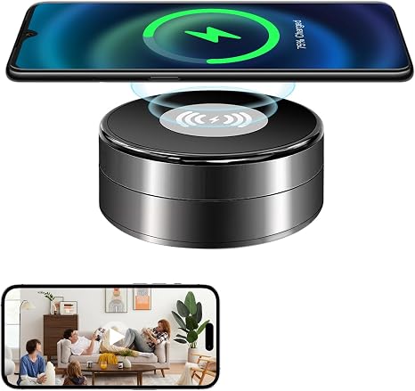 Security Camera Wireless Charging — 1080P HD Surveillance, 250° Wide-Angle Lens, Motion Detection Support; Ideal for Home Security and Baby/Pet Monitoring (2.4/5GHz)