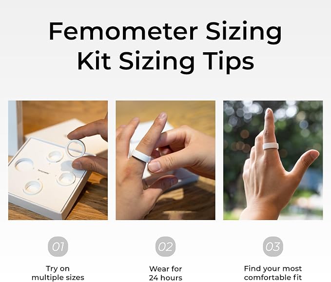 femometer Smart Ring Sizing Kit - Size First Before You Buy - Sizes 6 to 9 - Choose from 4 Sizes