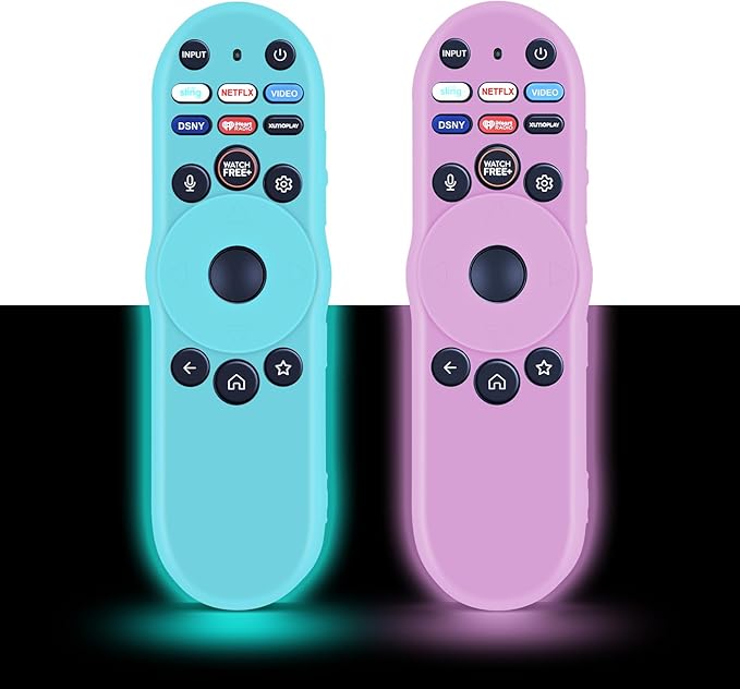 [Pack of 2] Remote Case for Smart TV Remote XRT270 Control Cover, Silicone Controller Case Cover Compatible with XRT270 Silicone Sleeve(Glow Pink+Glow Blue)