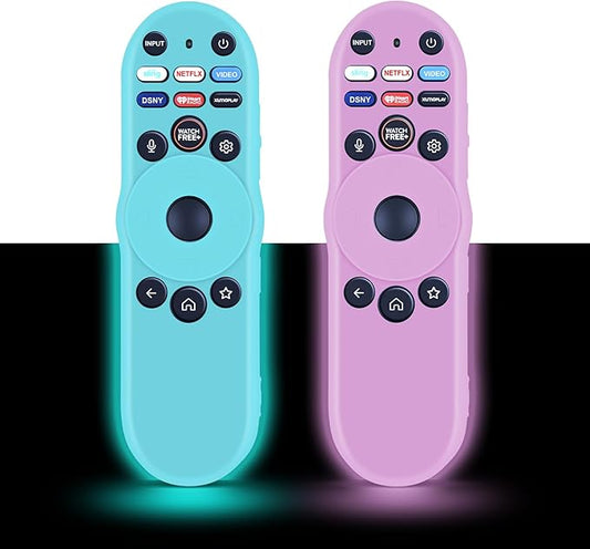 [Pack of 2] Remote Case for Smart TV Remote XRT270 Control Cover, Silicone Controller Case Cover Compatible with XRT270 Silicone Sleeve(Glow Pink+Glow Blue)