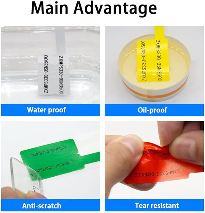 14 Sheet Multicolor Cable Labels, 420 Pcs Waterproof Vinyl P-Shaped Cable Tages for Cord Management,Self-Adhesive Handwritten Wire Markers for Electronics Cable Organize,Printable for Laser Printer
