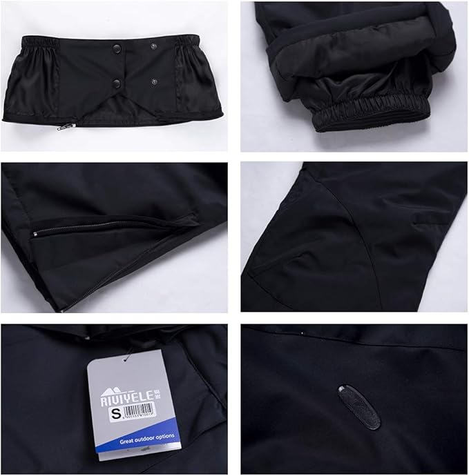 YEEFINE Men's Waterproof Snow Ski Pants Insulated Warm Winter Outdoor Snowboard Bibs with Suspenders