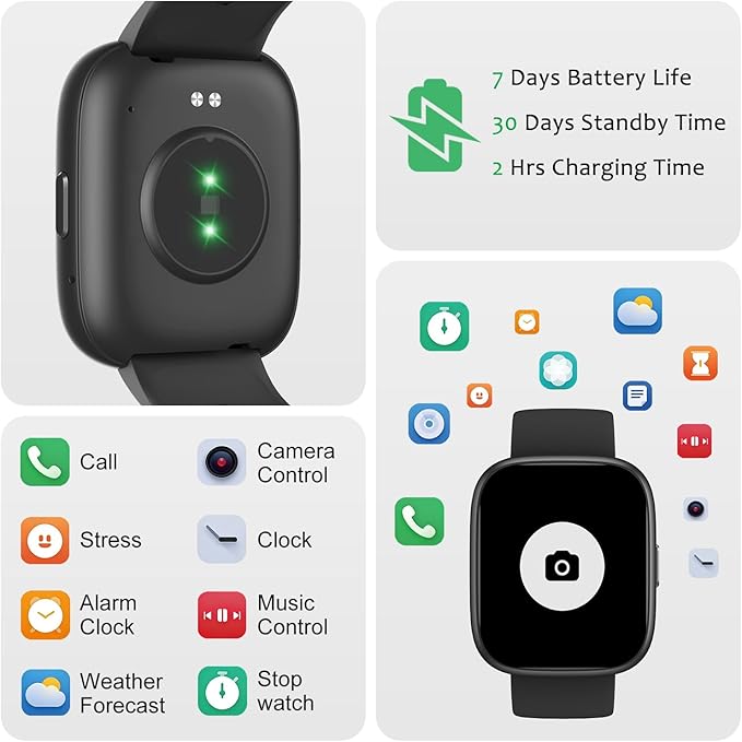 Smart Watch (Answer/Make Call) for iPhone&Android, 1.83" Smartwatches with Sleep Monitor Heart Rate Activity Tracking, IP68 Waterproof, Fitness Tracker 100+Sport, Reloj Inteligente 30 Day+Battery Life