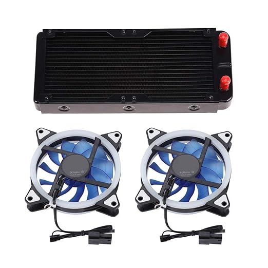 DIY 240mm Water Cooling Kit, DIY 240mm Cooler CPU/GPU Block Pump Reservoir with LED Fan Heat Sink Computer Water Cooling Connectors Kit, Liquid CPU Cooler Kit