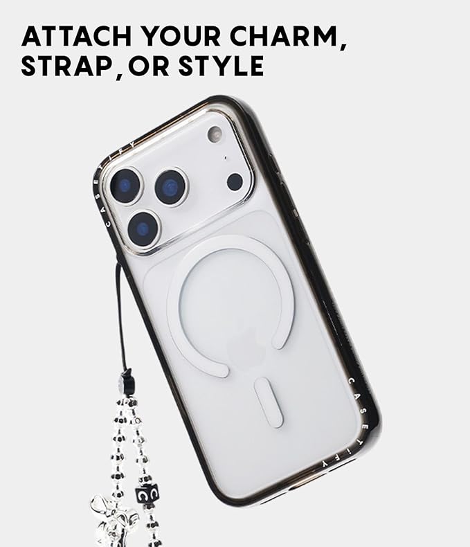 CASETiFY Compact iPhone 17 Pro Max Case [Slim and Sleek/Compatible with Magsafe / 4 ft. 2X Military Grade Drop Protection] - Pool time - Clear Black