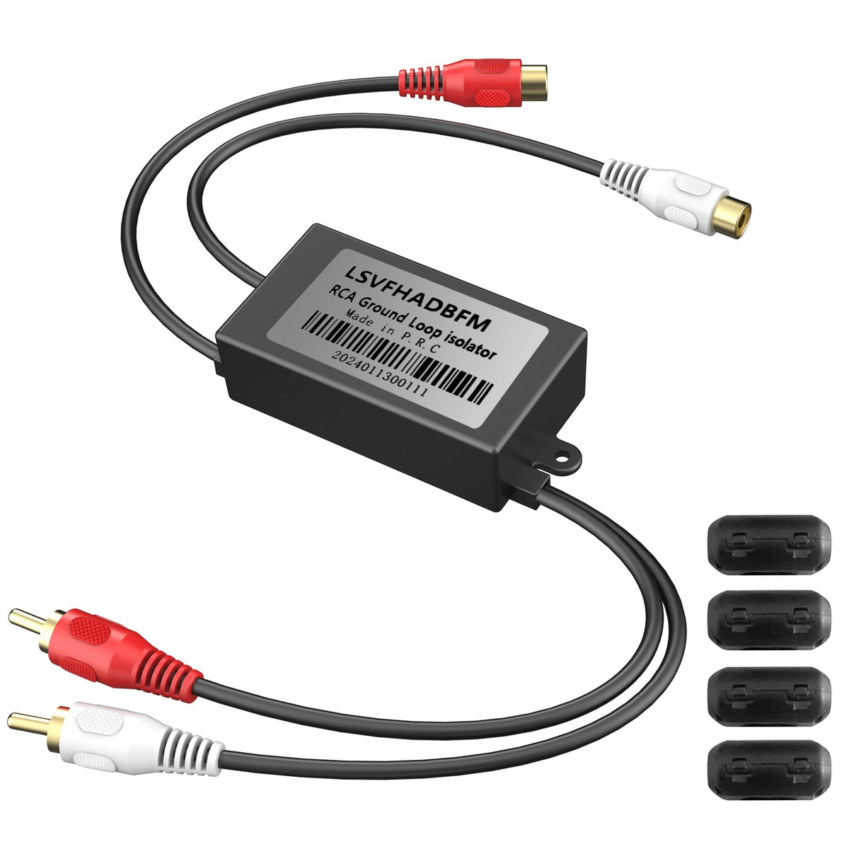 RCA Noise Filter Hum Eliminator Ground Loop Noise Isolator Feedback Loop Isolator for Stereo Home Theater Car Audio Player Eliminate Hum from Car Audio Systems/Home Stereos
