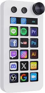 TreasLin VSDinside Macro Keyboard Stream Controller Deck with 18 Customizable Macro Keys support Numberic/Calculator/Stream Controller Mode to Trigger Actions in OBS Twitch YouTube for Content Creators Streamer Compatible with PC & Mac N1 White