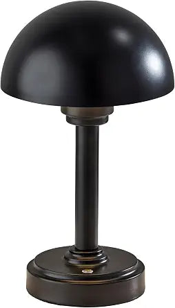 Adesso Black LED Cordless Table Lamp with Dome Shade