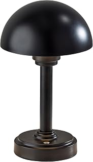 Adesso Black LED Cordless Table Lamp with Dome Shade - Image 1