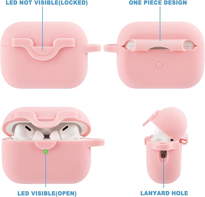 Case for Airpods Pro 2 Case with Cute Bling Keychain, Silicone Protective Case Cover for Airpods Pro 2nd Generation Case Earbuds Cases Women Girls (2022) Pink