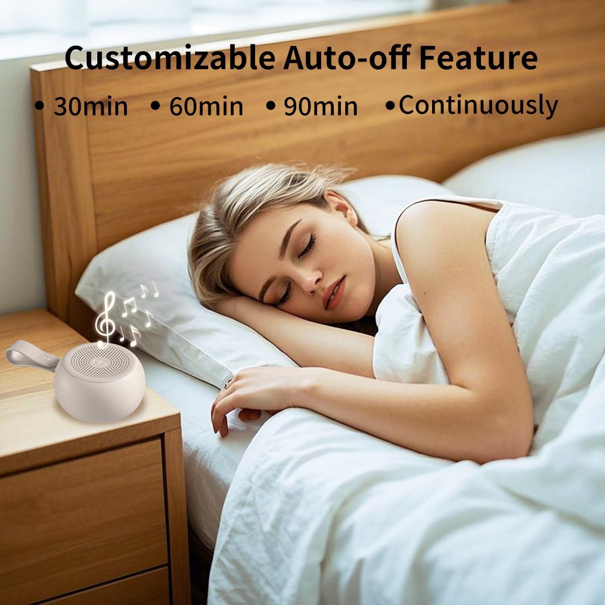 White Noise Sound Machine – 30 Sounds, 12 Night Light Colors, Rechargeable & Portable
